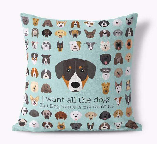 I Want All the Dogs: Personalized {breedFullName} Canvas Pillow